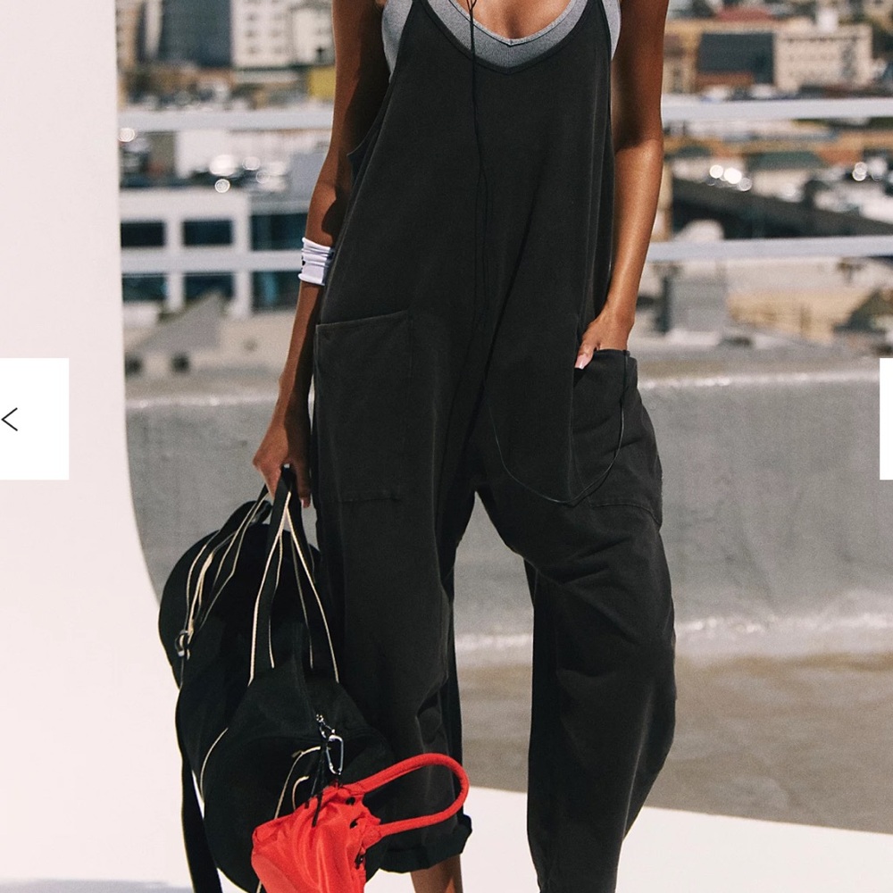 free people, hot shot onesie in washed black